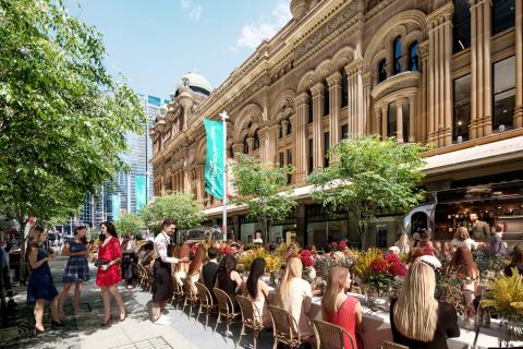 George Street, Sydney's Open for Lunch. Artist impression only