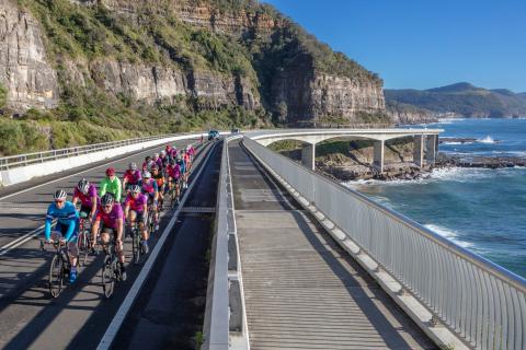 First ride of part of the Wollongong 2022 UCI Road World Championship Elite Road Race course
